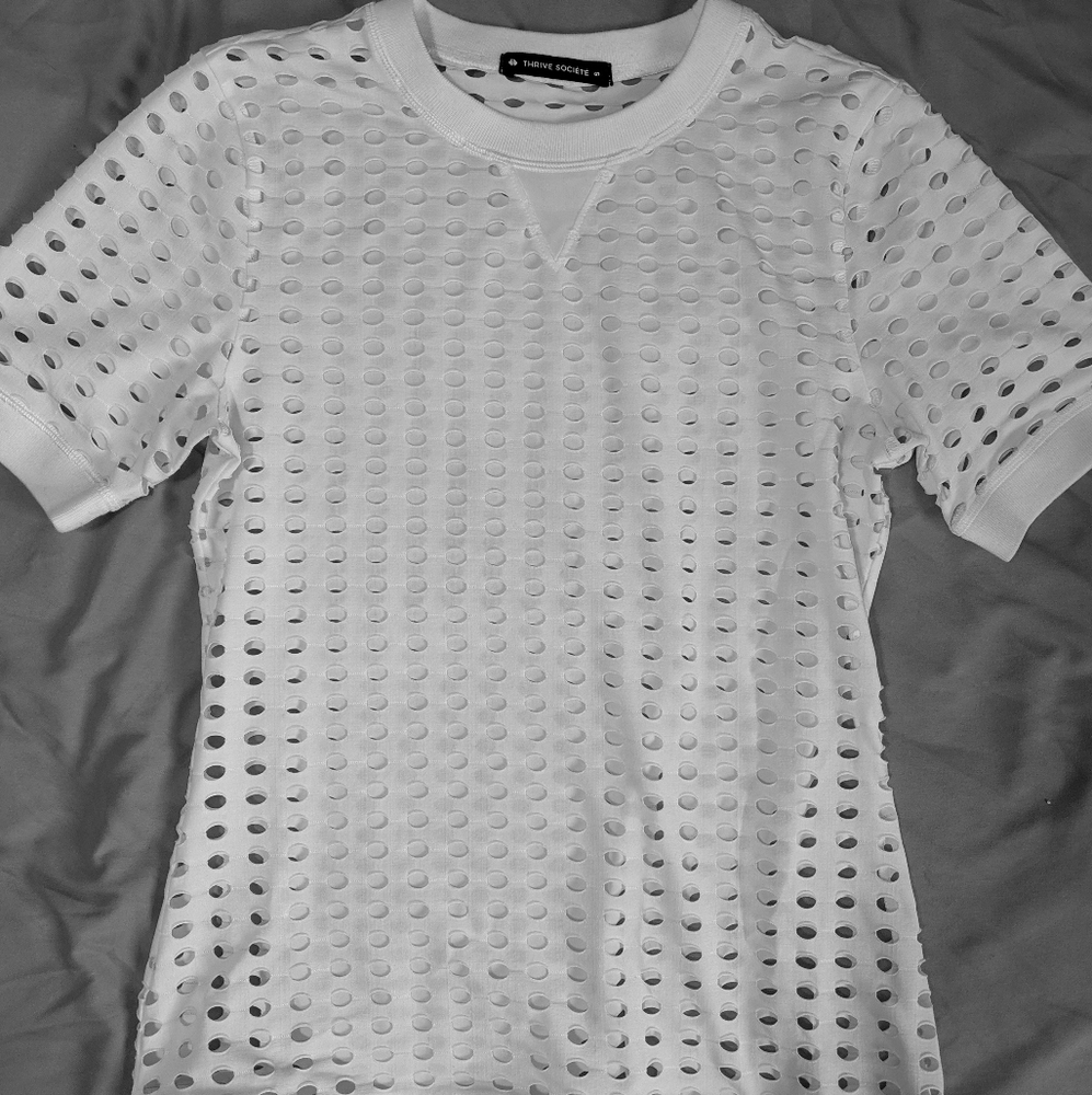 White Mesh Tee